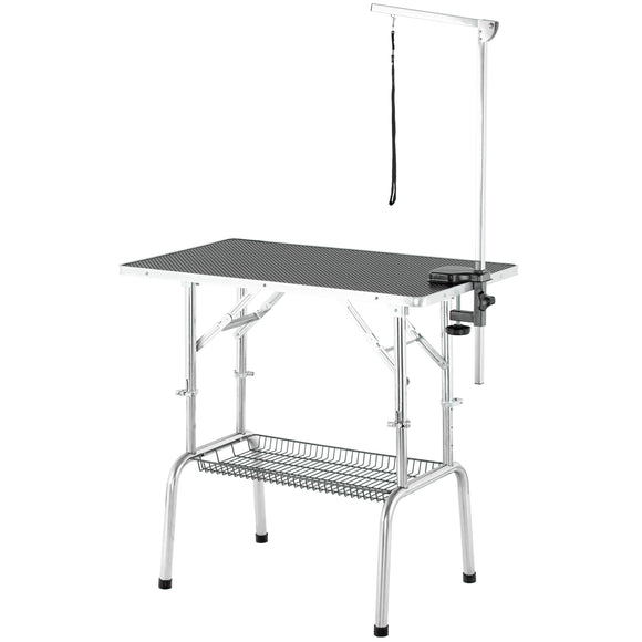 Blovi Solid Black Grooming Table 95x55cm – Adjustable Height, Stable Non-Slip Surface