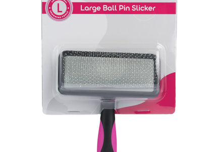 Blovi Large Ball Pin Slicker Brush – Soft Safety Pins, Gentle Detangling, Large Size