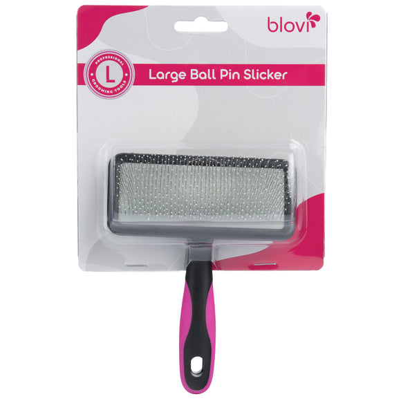 Blovi Large Ball Pin Slicker Brush – Soft Safety Pins, Gentle Detangling, Large Size