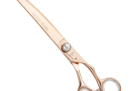 Geib Gold Pearl Curved Grooming Scissors – 8.5in Japanese Steel, Professional Precision