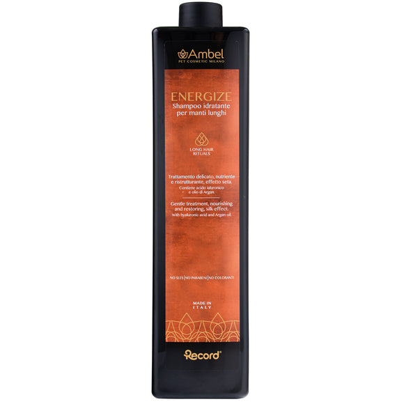Ambel Energize Moisturizing Shampoo – Hyaluronic Acid Formula, Long Hair Concentrate 1:15, 1L