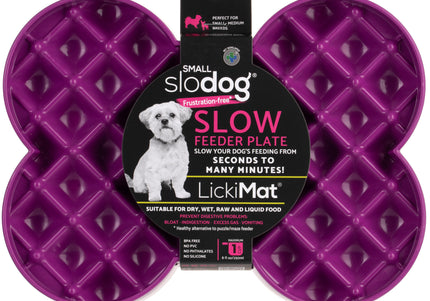LickiMat Slodog Small Slow Eating Bowl – Black Non-Slip Licking Tray, Promotes Healthy Feeding