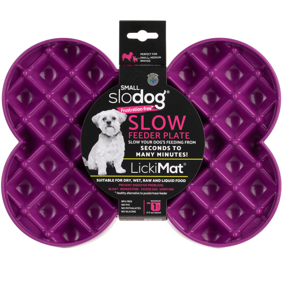 LickiMat Slodog Small Slow Eating Bowl – Black Non-Slip Licking Tray, Promotes Healthy Feeding