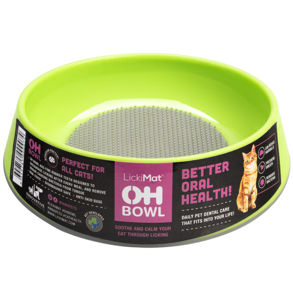 Oh Bowl Cat 250ml – Blue Oral Hygiene Cat Bowl with Textured Cleaning Surface
