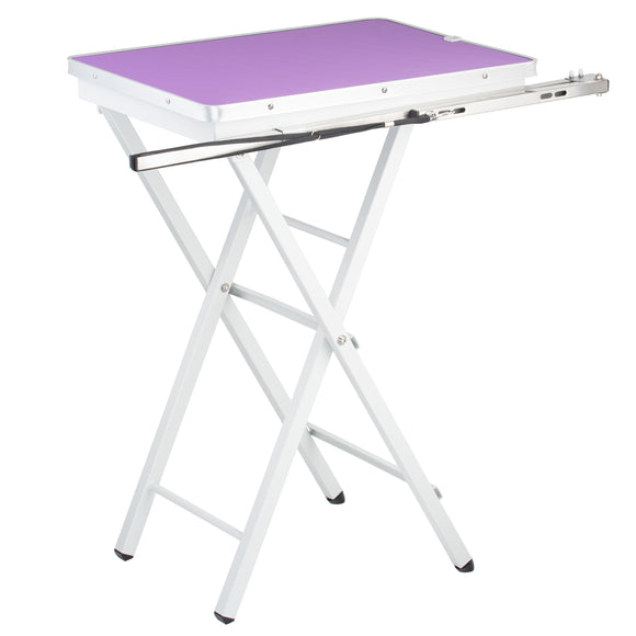 Blovi Display Table – Lightweight Handy Grooming Table with 60x45cm Purple Top