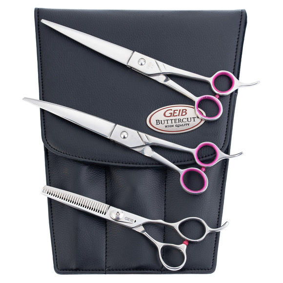 Geib Gator Scissors Set 8.5" – Japanese Stainless Steel, Professional Cutting and Thinning, 3 Pieces