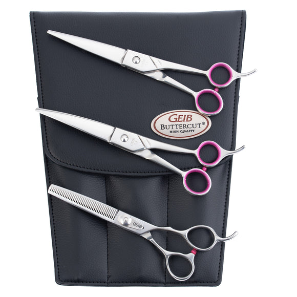 Geib Gator Grooming Scissors Set – Japanese Stainless Steel, 7.5in, 3 Piece Professional Kit