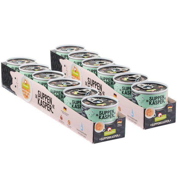 GranataPet Suppenkasper Chicken & Tuna Cat Soup – Tender Poultry and Fish Recipe, 24 x 70g