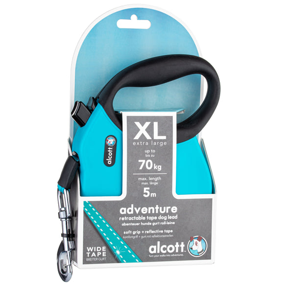Alcott Adventure Retractable Leash Blue – Reflective Extra Large Retractable Leash, Durable Design