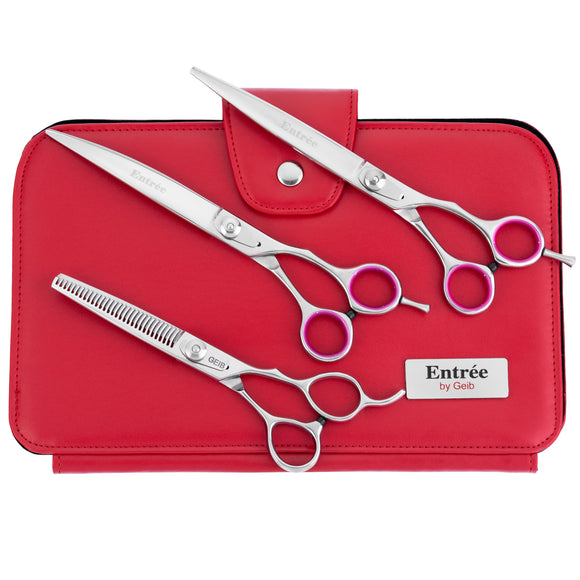 Geib Entree Scissors Set 8.5in – Japanese Stainless Steel, Professional Cutting and Thinning, 3 Piece