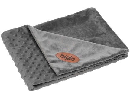 Biglo Minky Grey Blanket – Soft Fleece Pet Blanket, Small Size, Cozy Comfort