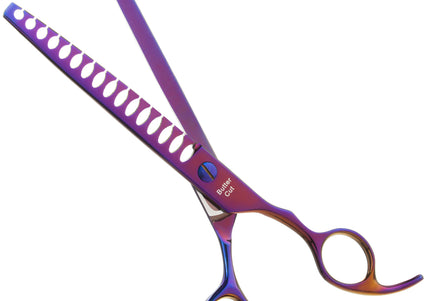 Geib Monster Purple Chunker 7.5" – Professional Single-Sided Thinning Shears, 16 Sharp Teeth