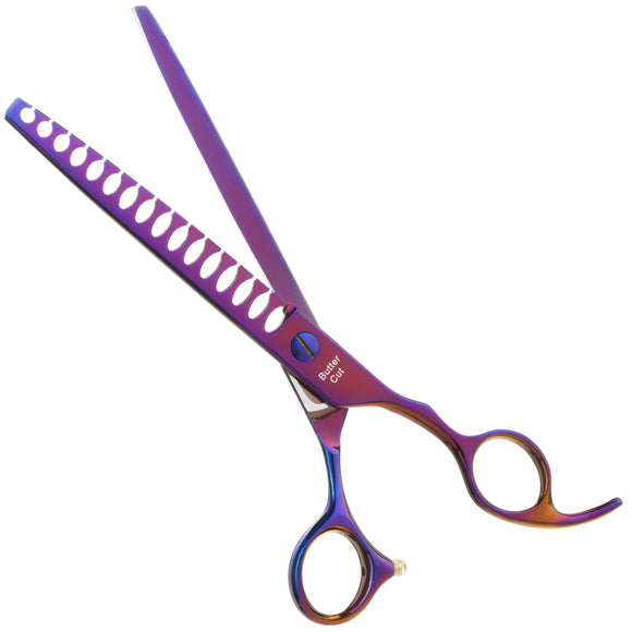 Geib Monster Purple Chunker 7.5" – Professional Single-Sided Thinning Shears, 16 Sharp Teeth