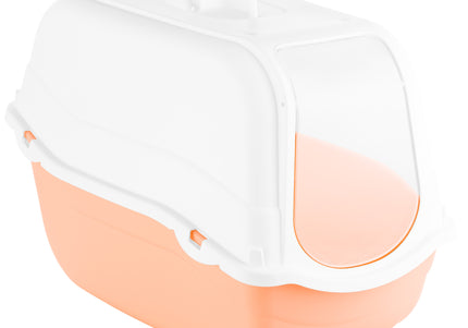 Record Romeo Cat Litter Box L – Lockable Covered Design with Flap Door and Filter, Blue