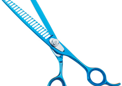 Geib Kiss Silver Blue Chunker 7.5in – Single-Sided Thinning Scissors, 21 Teeth, Blue Finish