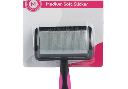 Blovi Medium Soft Slicker Brush – Gentle Flexible Pins, Ergonomic Grip, Medium Size