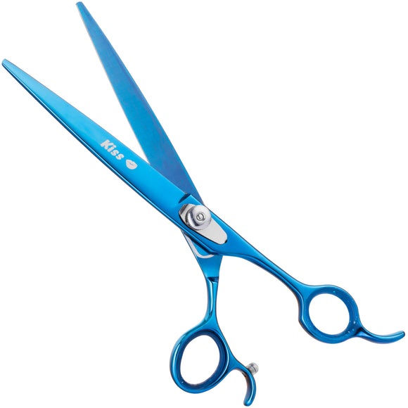 Geib Kiss Silver Blue Straight Scissors – 9.5" Micro-Bevel Edge, High-Quality Blue Finish