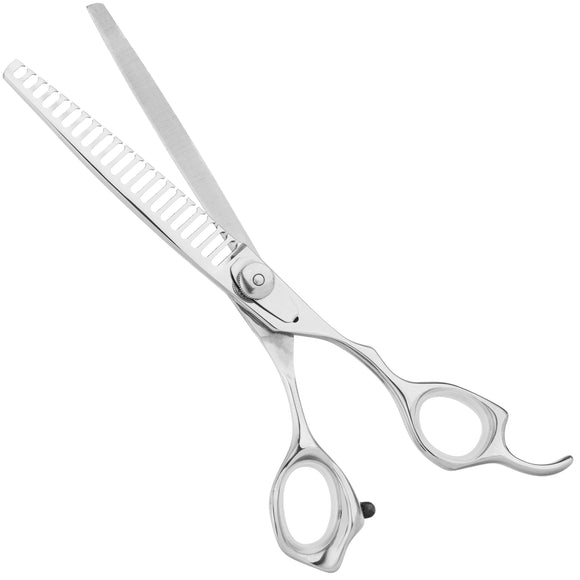 Geib Kiss Silver Pink Chunker 7.5in – Straight Single-Sided Thinning Scissors, 21 Teeth