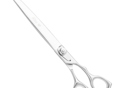 Geib Kiss Silver Pink Straight Scissors – 7.5in Micro-Bevel Blade, High-Quality Silver Finish