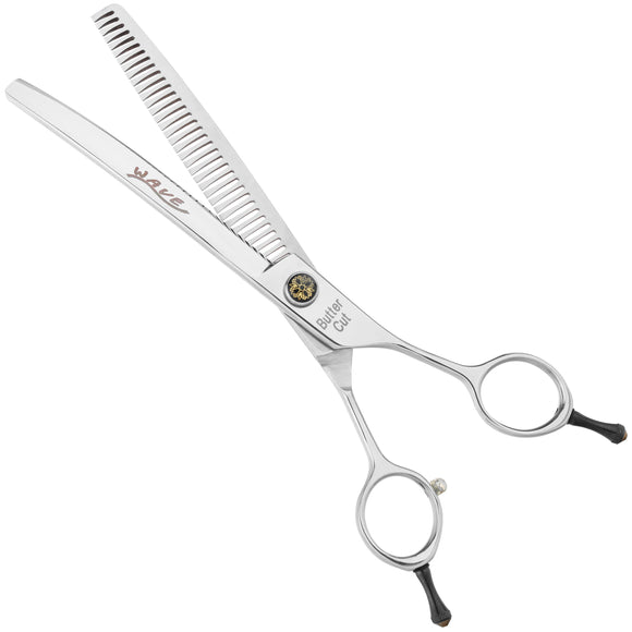 Geib Wave Curve Chunker 7.5in – Japanese Steel, Single-Sided Bent Thinning Shears, 35 Teeth