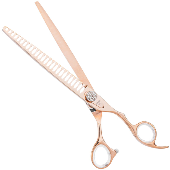 Geib Crystal Gold Chunker 8.5" – Single-Sided Thinning Shears, 26 Gold Teeth, Precision Finish