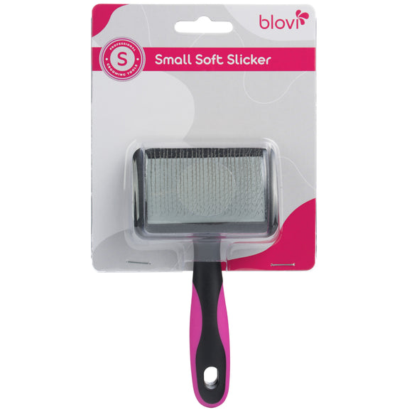 Blovi Small Soft Slicker Brush – Gentle Flexible Pins, Compact Design for Sensitive Coats