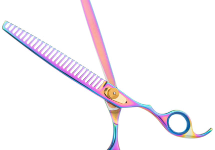 Geib Gold Rainbow Kiss Chunker 8.5" – High-Quality Thinning Scissors, 26 Teeth, Rainbow Finish