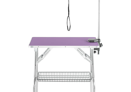 Blovi Trimming Table 81x52cm – Black, Adjustable Arm and Storage Basket, Stable Design