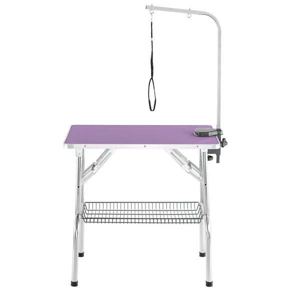 Blovi Trimming Table 81x52cm – Black, Adjustable Arm and Storage Basket, Stable Design