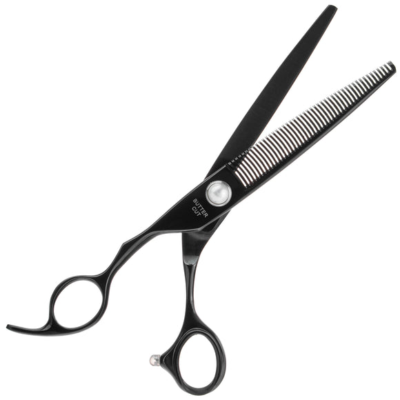 Geib Black Pearl Lefty Blender 7.5" – Single-Sided Thinning Shears, 47 Teeth, Ergonomic Design