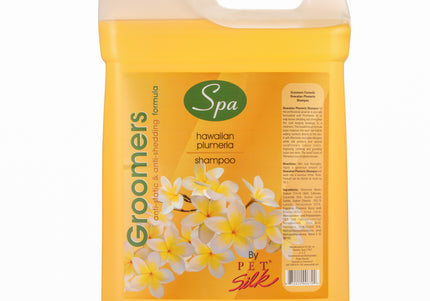 Pet Silk Spa Formula Hawaiian Plumeria Shampoo – Antistatic Concentrate, Reduces Hair Loss, Lei Flower Scent, 9.5L
