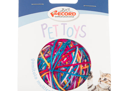 Record Cat Wool Ball Toy – Soft 5.5cm Yarn Ball with Built-In Rattle, Engaging Play