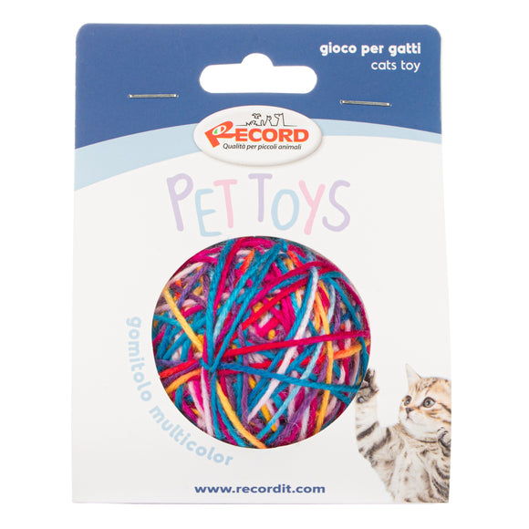 Record Cat Wool Ball Toy – Soft 5.5cm Yarn Ball with Built-In Rattle, Engaging Play