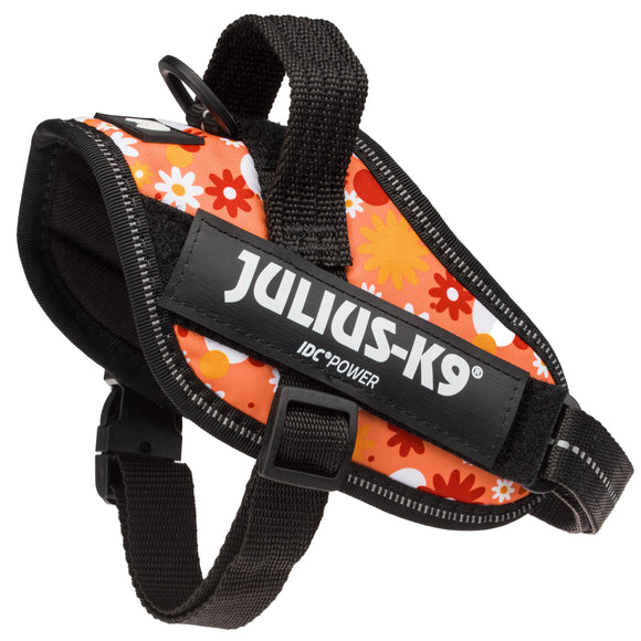 Julius-K9 IDC Powerharness Pink Flowers – Top Quality Floral Pattern Harness, Size 2