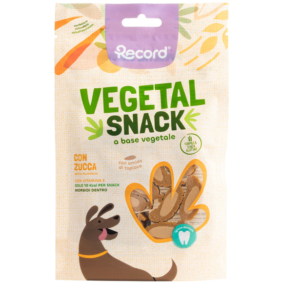 Record Vegetal Snack with Pumpkin 75g – Vegetarian Low-Calorie Dog Treats, Pumpkin Flavor