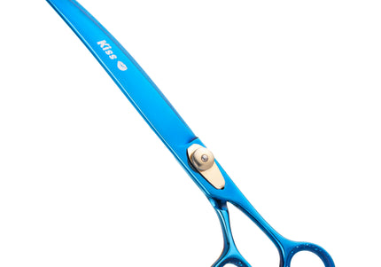 Geib Kiss Gold Blue Curved Scissors – 7.5in Micro-Bevel Edge, Premium Blue Finish