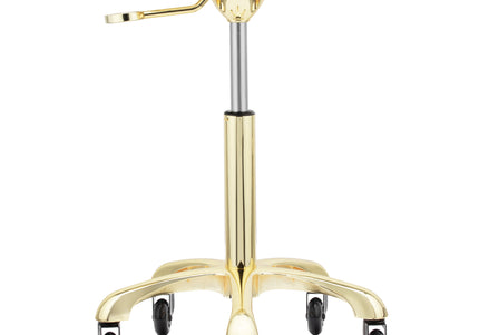 Gabbiano Fine Gold Roll Speed Grooming Stool – Contoured Leather Seat, Smooth Rolling Wheels