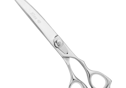 Geib Kiss Silver Pink Curved Scissors – 7.5in Micro-Bevel Blade, Premium Silver Finish