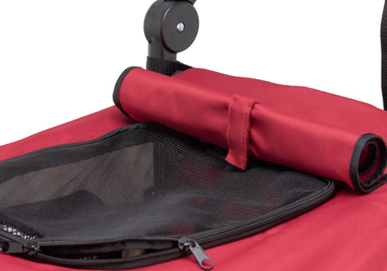 Show Tech Petstro Large 3-Wheel Buggy – Sturdy Red and Grey Stroller, Up to 45kg Capacity