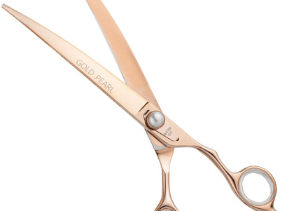 Geib Gold Pearl Curved Grooming Scissors – 8.5in Japanese Steel, Professional Precision