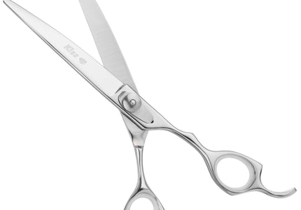 Geib Kiss Silver Pink Curved Scissors – 7.5in Micro-Bevel Blade, Premium Silver Finish
