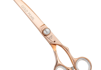 Geib Gold Pearl Curved Grooming Scissors – 8.5in Japanese Steel, Professional Precision