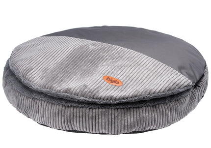 Biglo Cleo Corduroy Dog Bed with Removable Cover, Medium Size, Grey
