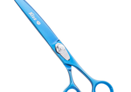 Geib Kiss Silver Blue Curved Scissors – 8.5" Micro-Bevel Blades with Premium Blue Finish