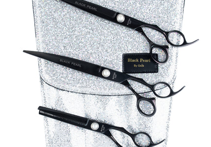 Geib Black Pearl Scissors Set 8.5" – Japanese Cobalt Steel, Professional Cutting and Thinning, 3 Pieces