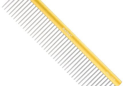 Madan Professional Light Comb 19cm – Lightweight Aluminum Handle, 3mm Spacing, Purple