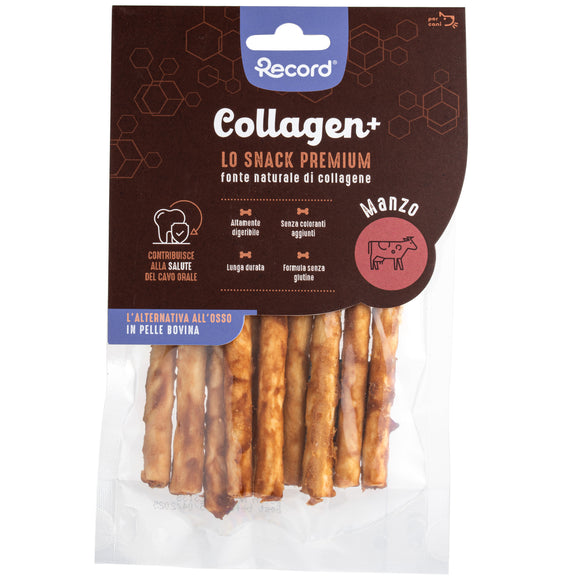 Record Collagen+ Premium Snack – Collagen-Rich Chew Treats, Small Dog Size, High Protein