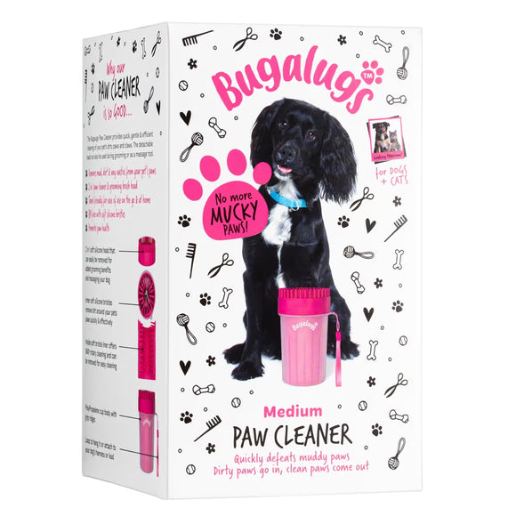 Bugalugs Paw Cleaner Medium – Black Silicone Cup with Soft Bristles, Quick Cleaning Solution