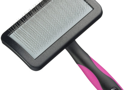 Blovi Medium Soft Slicker Brush – Gentle Flexible Pins, Ergonomic Grip, Medium Size