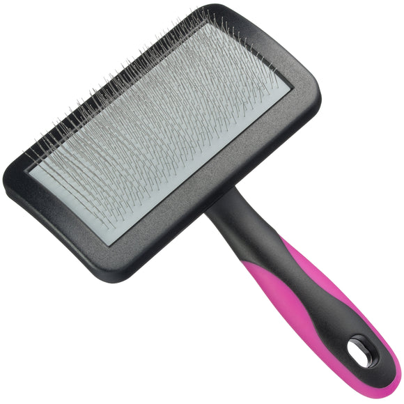 Blovi Medium Soft Slicker Brush – Gentle Flexible Pins, Ergonomic Grip, Medium Size